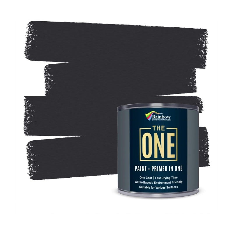 THE ONE All-In-One Paint & Primer - Charcoal Satin, 84.5 Fl Oz/2.5 Liter | 1 Coat Formula | Easy Indoor & Outdoor Decorating for Home & Garden Walls, Floors & Furniture | Water-Based & Low VOC - Image 1